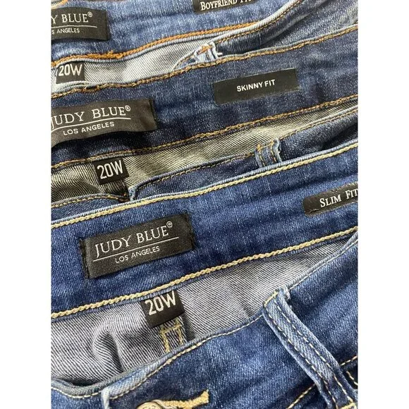 Judy Blue Women's Bundle Of Blue Bootcut/Boyfriend Fit/Skkinny Fit Jeans - 20W